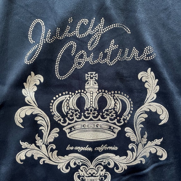 Juicy Couture Bling Velour Logo Tracksuit Set in Regal Blue Navy - Picture 3 of 7